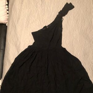 Black one shouldered cocktail dress